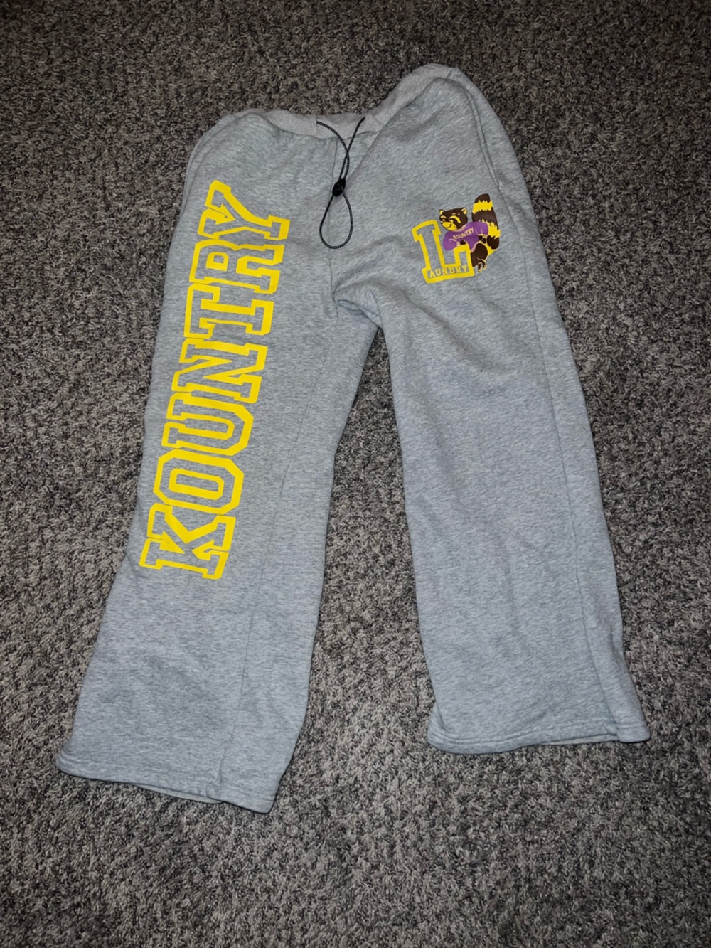 Kapital Gray Sweatpants with Yellow 'KOUNTRY' Logo